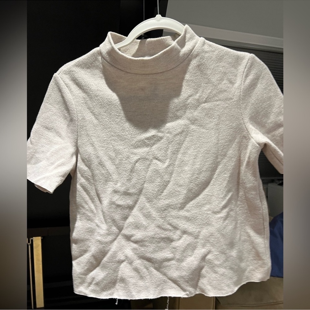 Zara Cream Ribbed Knit Top